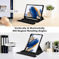 Miniatyrbillede 2 af 5: Tablettaske til Samsung Galaxy Tab A9+, med Bluetooth-tastatur Roterende Stand Pu+acrylcover Black