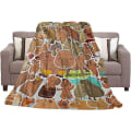 Miniatyrbillede 1 af 5: Capybara-tæppe Sjovt sødt Capybara-dyrtæppe Blødt flannel Hyggeligt plader Letvægts silkeagtigt Capybara-tæppe til rejseseng 130x150cm