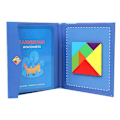 Miniatyrbillede 1 af 5: Træmønster Tangram Magnetisk Puslespil Magnetiske Geometriske Former Tangram Puslespil Bærbare Blokke Stiksavsbog Brain Teasers 1 set