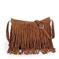 Miniatyrbild 1 av 5: Tassel Damaxelväska Mode Läder Plysch Retro Crossbody Bag Damväska Brown