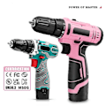 Miniatyrbild 2 av 5: Pink Power Pink set för kvinnor 20v sladdlös borrskruvdragare Verktygssats för kvinnor Li-ion elektrisk borr, power med verktygsväska, batteri, laddning