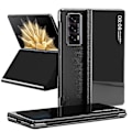 Miniatyrbild 1 av 5: Mirror Surface Anti-dropp phone case för Honor Magic V2 5g Pc View Window Flip Cover med stativ Black