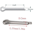 Miniatyrbillede 2 af 5: 10 stk 304 rustfrit stål splitstifter Gb91 splitstifter Hårnåle M4x60 A 2MM*35MM