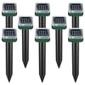 8-pack Solar Powered Snake Repeller for Outdoor Use, Ultrasonic Snake Repeller, Solar Snake Repeller green