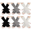 Miniatyrbillede 1 af 5: 6 par unisex halvfingerhandskar varma