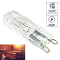 Miniatyrbillede 4 af 5: G9 Ovnlys Højtemperaturbestandig Holdbar halogenpærelampe til køleskabe Ovneventilatorer 40w 500 pin pære 110v-240v 40W 220V-240V CN