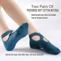 Miniatyrbilde 2 av 5: Profesjonelle tykke yogasokker for kvinner Sklisikkert grep og stropper, ideelle for pilates, ballett, dans, barfottrening Blue