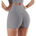 Miniatyrbillede 4 af 4: Kvinder Højtalje Booty Yoga Shorts Sommer Biker Shorts Atletiske Leggings Korte Bukser Til Træning Løbe Gym Fitness Yoga Extreme Grey S