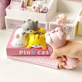 Miniatyrbillede 2 af 5: Sød håndledsstøtte til mus computer armlæn Velegnet til skriveborde Ergonomisk kawaii kontorartikler Langsom rebound PU musemåtte (pink gris)