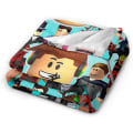 Miniatyrbillede 3 af 5: Robloxs Tæppe Ultra-blødt Micro Fleece Tæppe Lækkert tæppetæppe Passer sofaseng til voksent barn Varmt tæppetæppe. -n473 50x40in 125x100cm