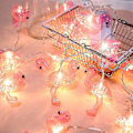 Miniatyrbild 1 av 5: Wabjtam Pink Flamingo Lights, Utomhus Led String Lights 3m Set med 20 Led Batteridrivna Flamingo Fairy Lights Tropiskt tema String Light For Weddi