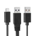 Miniatyrbillede 5 af 5: CY UC-125 USB Type-C til USB 3.0 Han USB 2.0 Dobbelt Strøm Data Y-kabel til Bærbar Harddisk
