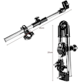 Miniatyrbillede 4 af 5: Justerbar paraplyholder, 360° skalerbar babyramme i rustfrit stål med elastisk konnektor til kørestole (sort)