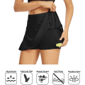 Miniatyrbilde 4 av 4: Tennisskjørt for kvinner Lett plissert atletisk skort Sportsgolf løpeminiskjørt med lommer og shorts