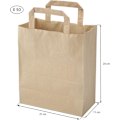 Miniatyrbillede 2 af 2: Lot De 50 Sacs Marrons Cabas En Papier Kraft Avec Poignes Plader - 21x11x25 Cm - Sac De Courses/emballage Cadeau Pour Anniversaire, Noel, Mariage.