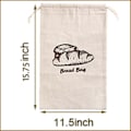 Miniatyrbillede 3 af 5: Linned Brødposer til Hjemmebagt Brødbeholder, 2 Stk 30X40cm Ubleget & Genanvendelig Brødopbevaring, N