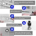 Miniatyrbilde 3 av 5: Keramiske fliser Hull Locator Rustfritt stål Retning Jig Nøyaktig borehull Gulvboring Guide Finder Måler