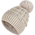 Pikkukuva 1 / 6: Bobble-hattu naisille Talvipipohatut Thermal fleecevuorattu hattu Naisten neulotut villahatut tekoturkisella Pom Pom Beige