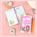 Miniatyrbild 5 av 5: Loose Leaf Notebook Bärbar Tecknad Kawaii Dagbok Dagbok Scrapbooking Journal Papper Skolmaterial Studenter Anteckningsblock (lila)