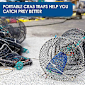Miniatyrbillede 4 af 4: 6 stk. Crab Trap Bait Bag med Skab Bærbar Fiskefælde Udendørs Krabbe Snare Mesh Bait Traps Rejer Ne
