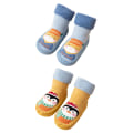 Pikkukuva 1 / 4: Baby Anti-halk Golvstrumpor Fuzzy Skor Tecknad Tofflor Utomhus Barn Toddler Blue 15cm Suitable 24-30 months