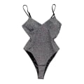Miniatyrbilde 2 av 3: Dame Glitter Badedrakt Push Up -piece Badetøy Sparkly Beachwear Badedrakt Purple M
