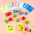Pikkukuva 4 / 5: Puiset FaceChanging Magic Cube Building Blocks Game Matching Expr onesize