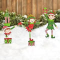 Miniatyrbillede 2 af 5: Julelver-have-pæl, feriegårdsdekoration, julemetal-nisse-havepæl, julegårdsskilte, juledekoration Christmas Elf 3