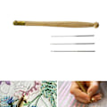 Miniatyrbild 1 av 5: Tambourkrok med 3 nålar 70 90-100 Broderiverktyg Paljetter Bead Neddle Set Tool Kit Default