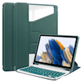 Miniatyrbilde 1 av 5: Nettbrettetui til Samsung Galaxy Tab A9+, med roterende Bluetooth-tastaturstativ Pu+akryldeksel Blackish Green