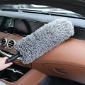 Miniatyrbilde 2 av 4: Uttrekkbar mikrofiber bilrengjøringsbørste Rustfritt stål Langt håndtak Støvvoks Vaskbar Drag Wax Shan Washer Auto Vindu Duster| |