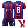 Miniatyrbilde 1 av 2: 23/24 Barcelona Hjemmefotballdrakt med sokker 6 GAVI XL