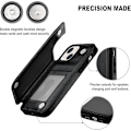 Miniatyrbild 6 av 6: Designat för iPhone 13 Plånboksfodral, Mjukt PU Läder Kortfodral med Ställ Slim Flip Fodral för iPhone 13 6.1 Tum (Svart)