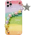 Miniatyrbilde 1 av 5: Gradient Regnbue Deksel Kompatibelt med iPhone 12 Pro Max Søt Kawaii 3D Krystall Fargerik Stjerne Håndstropp Design Myk TPU Beskyttende