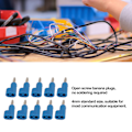 Miniatyrbild 3 av 5: 10 st/set 4 mm lödfria banankontakter stapelbara öppna skruvar 30 V AC-60 V DC maximalt 27 A för elektronik industriell utrustning Blue