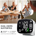 Miniatyrbild 3 av 8: Blodtrycksmätare för hemmet Uppladdningsbar blodtrycksmanschett Handledd Digital BP-maskin med LED-bakgrundsbelyst display, röstmeddelande, 240 minne