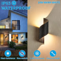 Miniatyrbillede 3 af 5: LED indendørs/udendørs væglampe, 10W 3000K varm hvid lampe, moderne op-ned-lys, IP65 vandtæt belysning, metalspiral til bar, soveværelse, sort