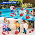 Miniatyrbillede 4 af 8: Pool Basketballkurv til børn i alderen 4 - 12 - Flydende sommersjov i vandet, poolside legetøj blue 37*7.5*31.5cm