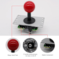 Pikkukuva 5 / 6: Arcade-joystick-peliohjain DIY-joystick Arcade-peli Taistelutikku Vaihto-osat Pin-piirilevy Ball Head Red