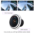 Miniatyrbild 2 av 6: 5MP Fisheye-objektiv Högupplöst 1,8 mm Brännvidd Fast Bländare Aluminiumlegering för CCTV-kamera