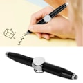 Miniatyrbillede 1 af 7: Fingertip Luminous Gyro Kuglepen Finger Spinning Skrivepen med LED-lys til Stressaflastning Sort