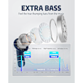 Miniatyrbilde 2 av 9: Trådløse ørepropper for musikk og sport, Bluetooth 5.3 in-ear-hodetelefoner med ekstra bass, innebygd mikrofon, berøringskontroll, USB-ladeetui, 30 timers batteri Navy Blue