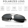Miniatyrbilde 2 av 6: Ultra lette rektangulære polariserte solbriller UV400 beskyttelse Gray Lens