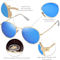 Pikkukuva 4 / 6: Pienet pyöreät polarisoidut aurinkolasit naisille ja miehille, klassiset vintage-retrovarjostimet UV400 Gold Blue