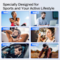 Miniatyrbilde 5 av 9: Åpne øre-hodetelefoner Bluetooth 5.3, True Wireless Open Ear Earbuds ENC Clear Talk med 16,2 mm dynamiske drivere 45 timer spilletid Trådløse ørepropper Langvarig Black