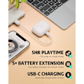 Miniatyrbilde 5 av 9: Trådløse ørepropper for musikk og sport, Bluetooth 5.3 in-ear-hodetelefoner med ekstra bass, innebygd mikrofon, berøringskontroll, USB-ladeetui, 30 timers batteri High Gloss White