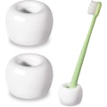 Miniatyrbillede 1 af 7: Slank Mini Keramik Tandbørsteholder Stativ til Badeværelse Forfængelighed Bordplader, Hvid, 2 Pakke 2White