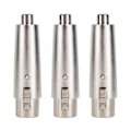 Miniatyrbillede 5 af 5: 3 stk. RCA-hunstik til 3-bens XLR-hunstik-stik Audio-stikadapter Konvertering Adapter Zinklegering