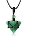 Miniatyrbillede 1 af 5: Helende krystalsten spids halskæde justerbar sort reb naturlige ædelsten vedhæng halskæder smykker til mænd kvinder 1Green Aventurine
