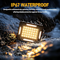 Miniatyrbillede 8 af 8: 2000LM Dæmpbare LED Solar Campinglamper - Magnetisk IP67 Vandtæt 5 Tilstande & Stativ til Indendørs Udendørs Brug Black